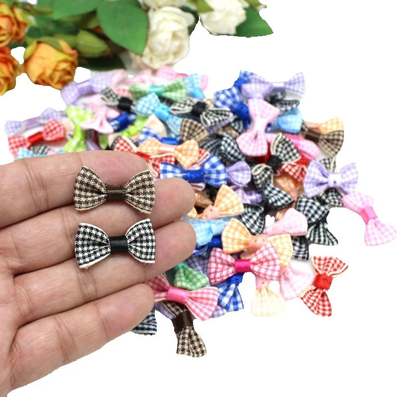 Embellishments For Scrapbooking - 30PCS/lot 1.5cm*3cm Small Satin ribbon Bow