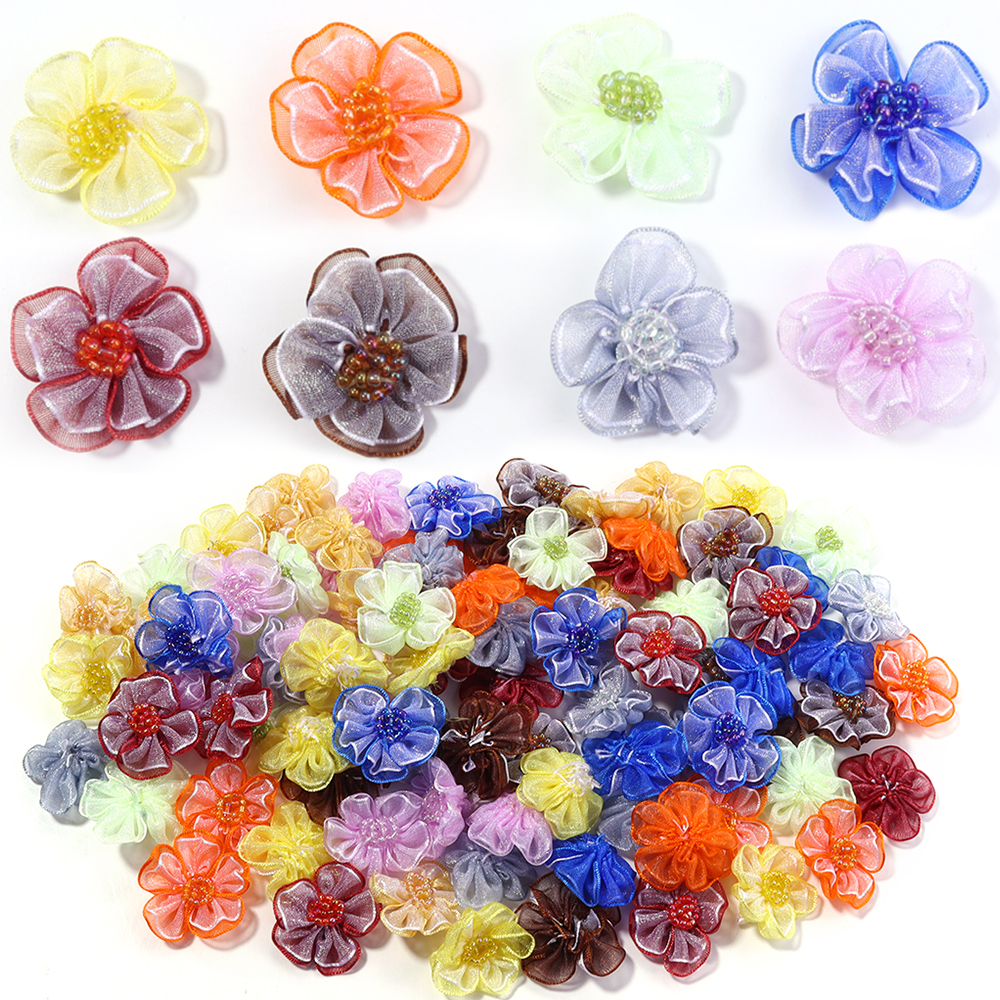 Applique Patch Flower - 10Pcs/Lot Mesh Flower Applique For DIY