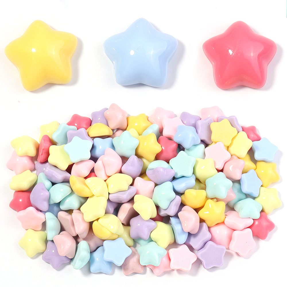 Craft Embellishments - 50pcs/lot 16mm Colorful Star Resin Flatback