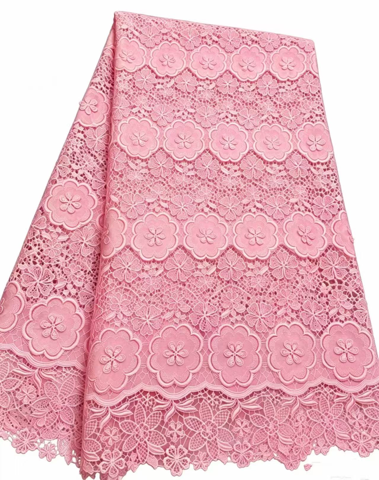 Sew On Rhinestone - African Guipure Cord Lace Fabric With