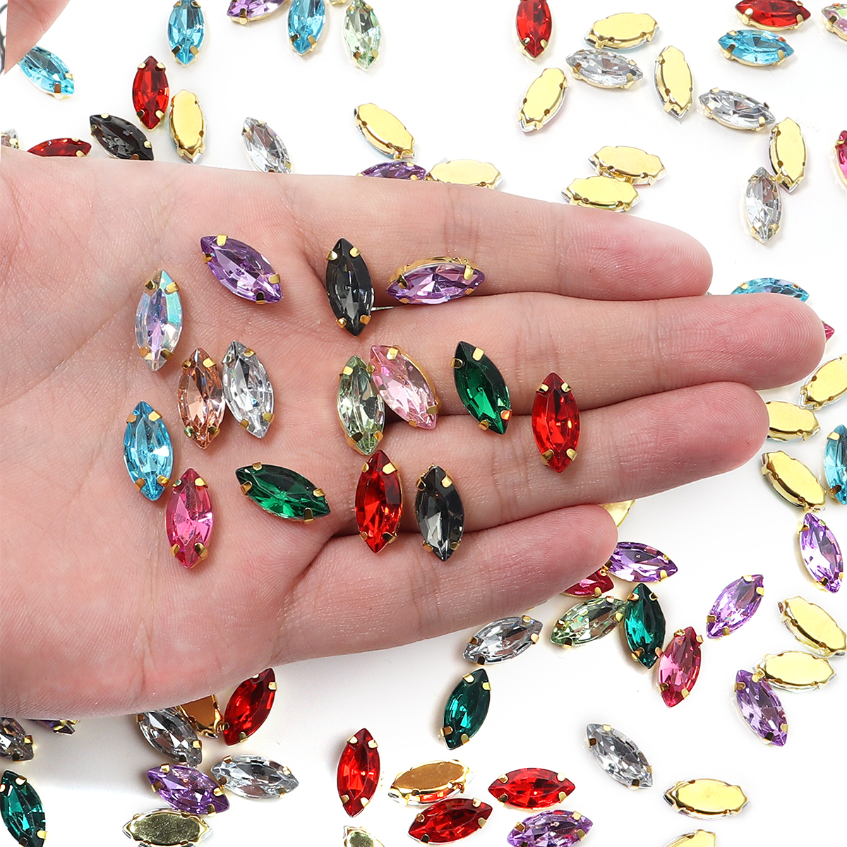 50pcs Horse Eye Shape Stainles – Sew On Rhinestone recenzja i cena