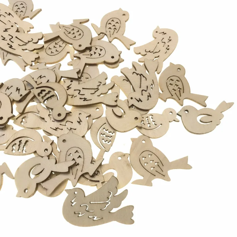 50pcs Wooden Bird Pattern DIY  – Embellishments For Scrapbooking recenzja i cena