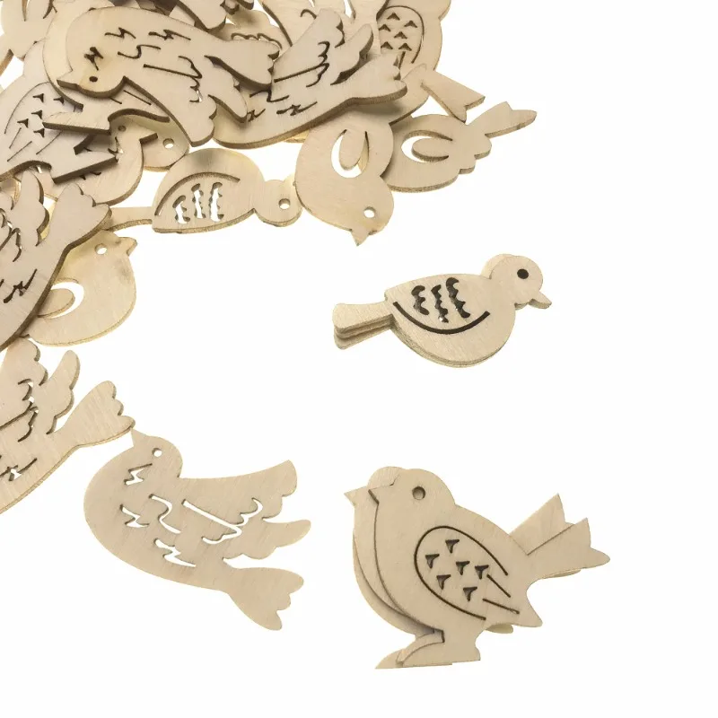 50pcs Wooden Bird Pattern DIY  – Embellishments For Scrapbooking recenzja i cena