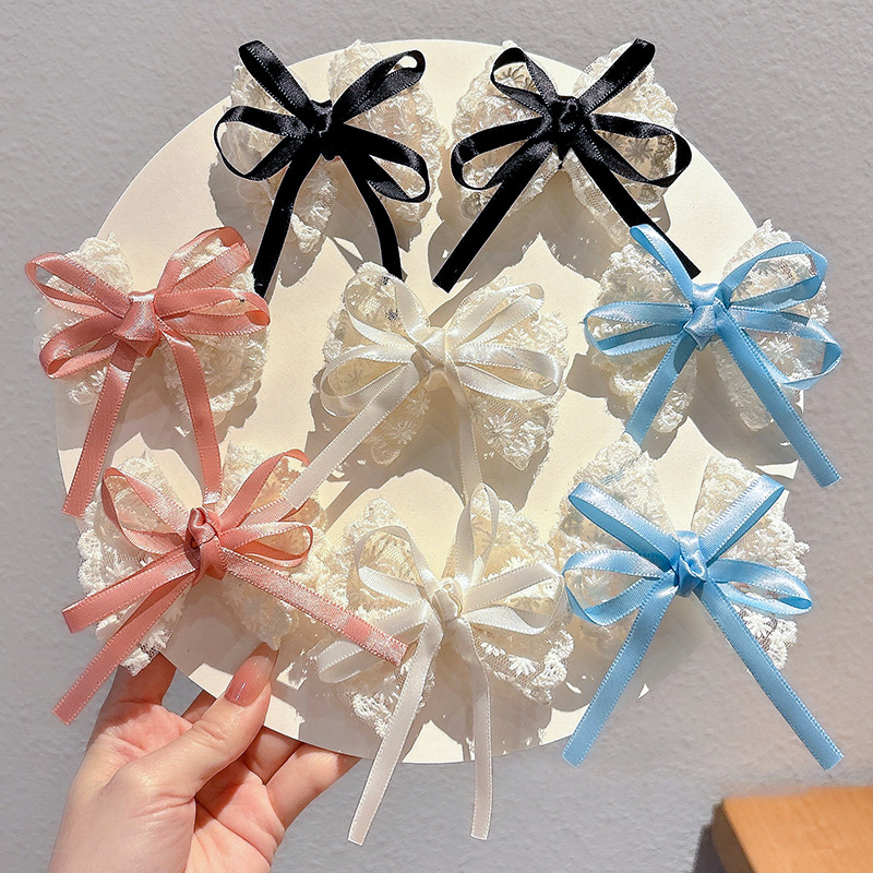 2Pcs Elegant Lace Bow Hairpins – Lace Ribbon Trim recenzja i cena