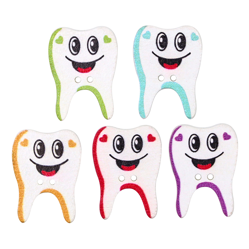 50/100pcs Wooden Button Tooth  – Embellishments For Scrapbooking recenzja i cena