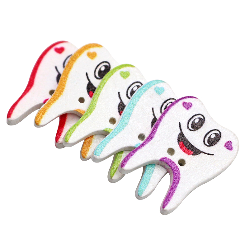 50/100pcs Wooden Button Tooth  – Embellishments For Scrapbooking recenzja i cena