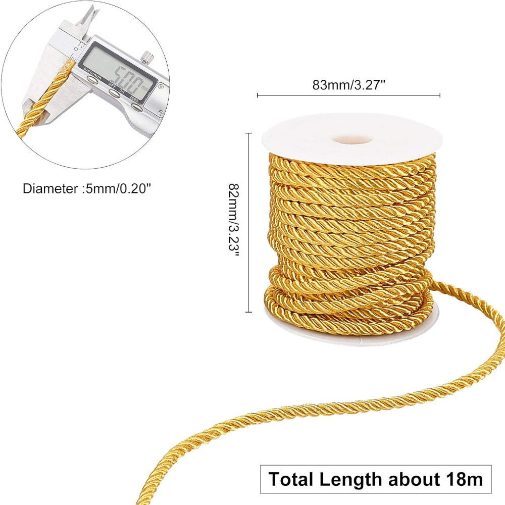 1 Roll 59 Feet Gold Cord 5mm T – Cord Trim Twisted recenzja i cena