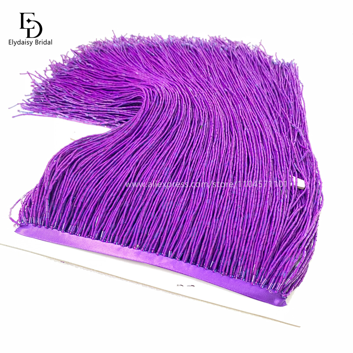 30CM Long Purple Green Black B – Beaded Trim Fringe recenzja i cena