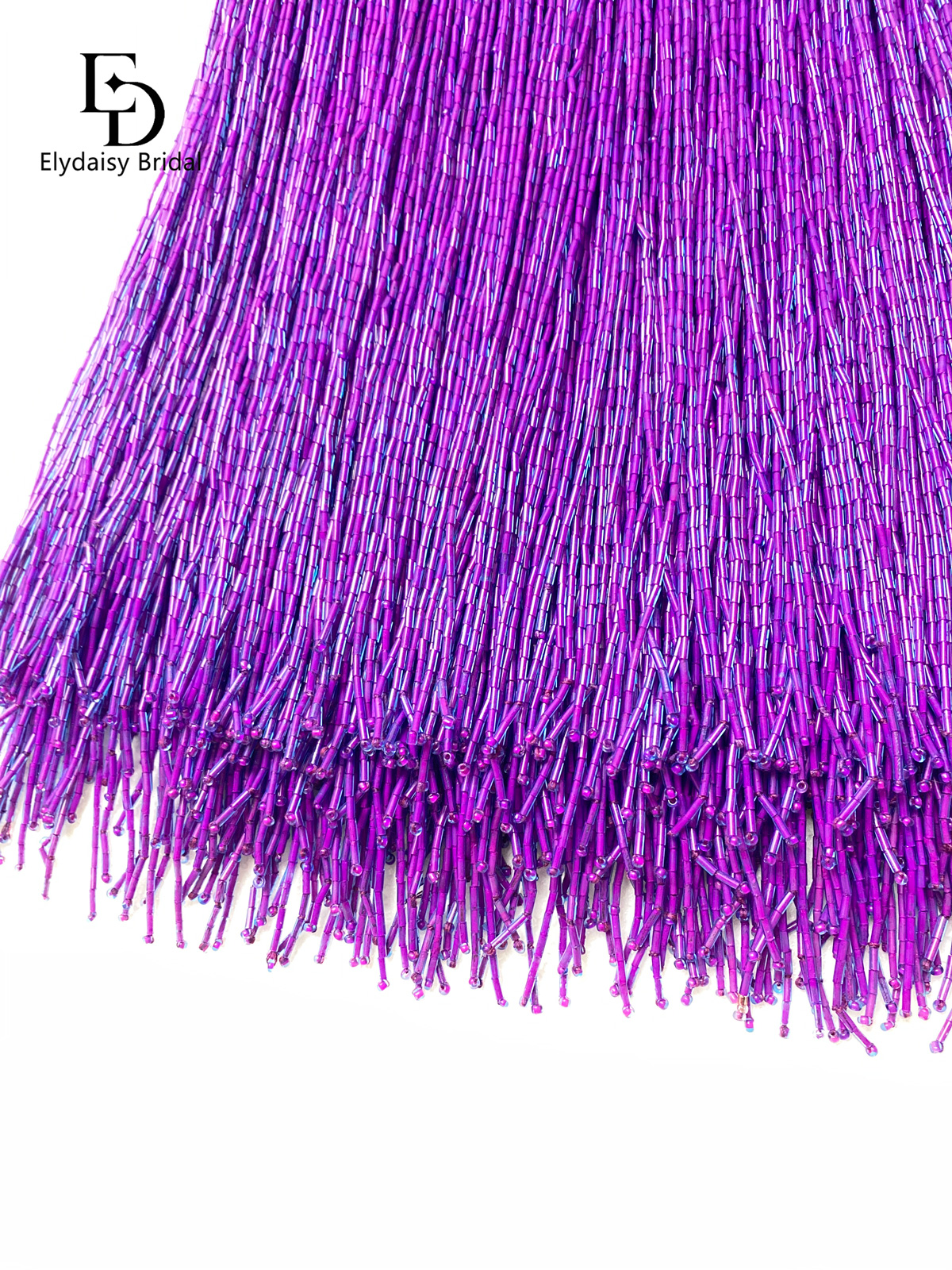 30CM Long Purple Green Black B – Beaded Trim Fringe recenzja i cena