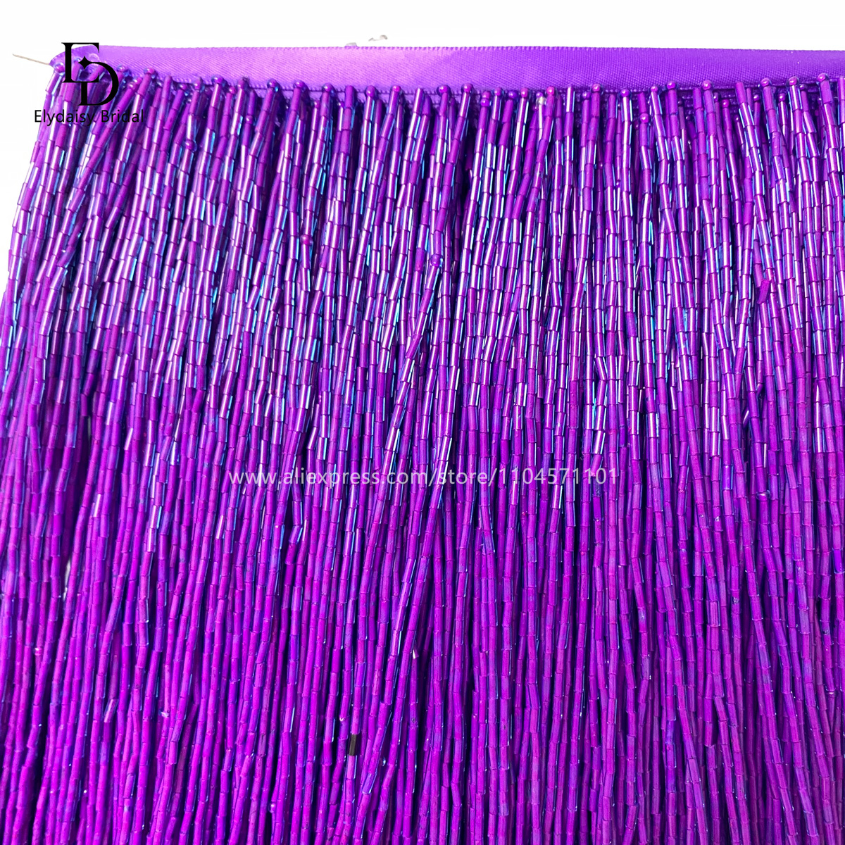 30CM Long Purple Green Black B – Beaded Trim Fringe recenzja i cena