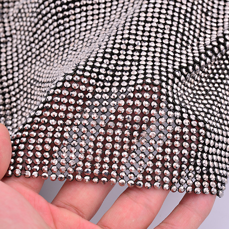 JUNAO 45*120cm Black Gold Crys – Crystal Mesh Fabric recenzja i cena