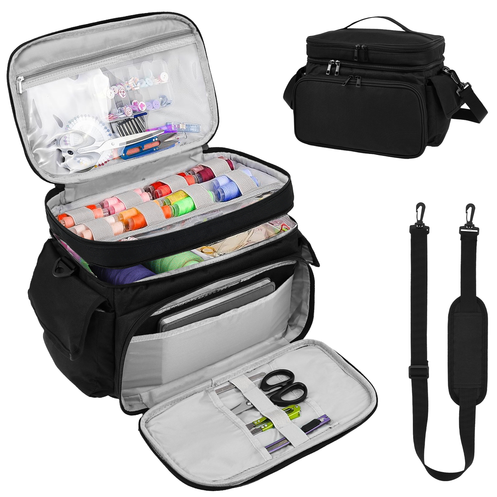 Large Sewing Bag Wool Knitting – Craft Embellishment Storage recenzja i cena