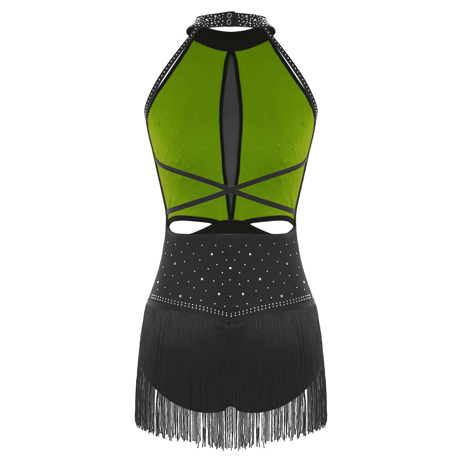 Women Dance Rhythmic Dresses S – Rhinestone Banding Trim recenzja i cena