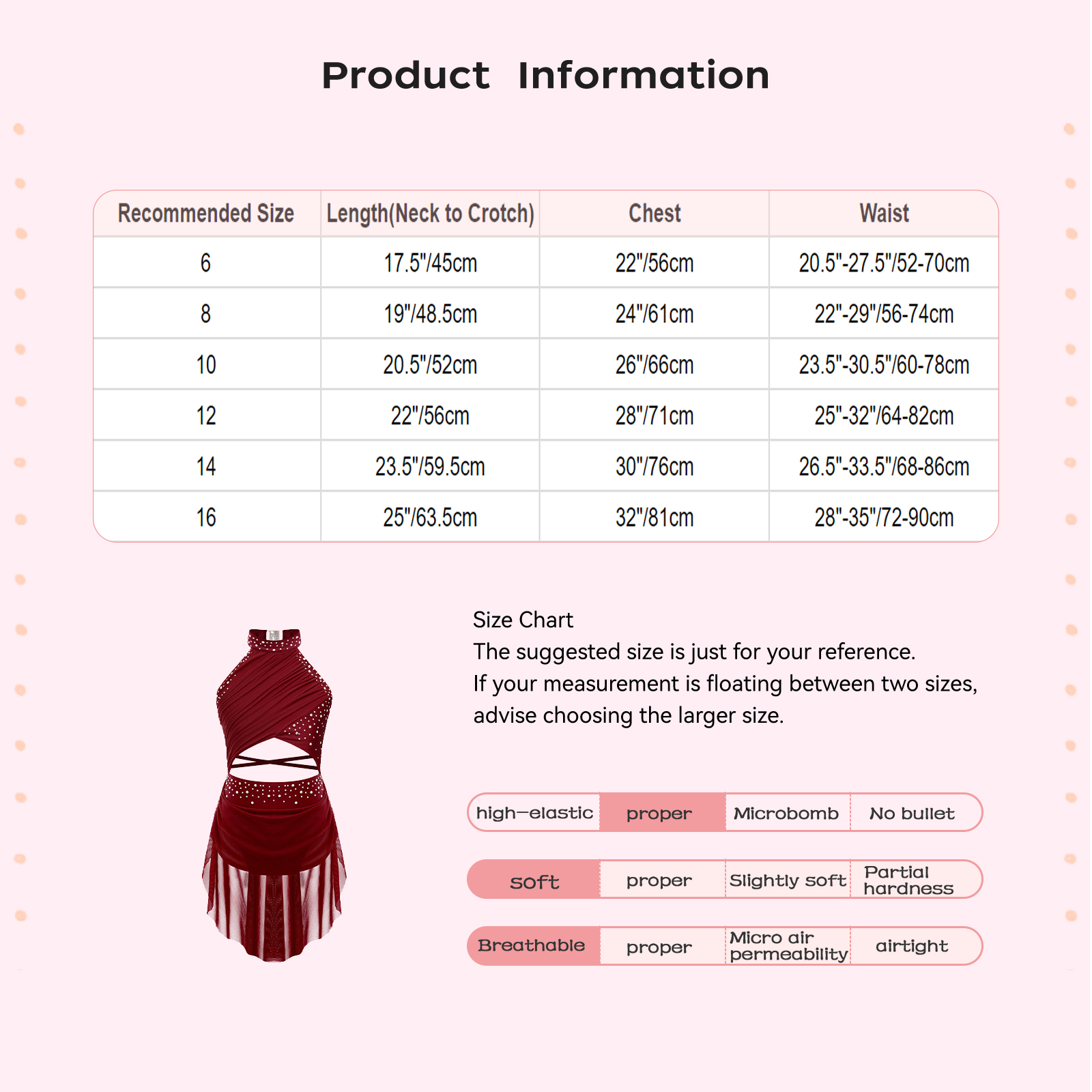Kids Girls Ballet Leotard Dres – Rhinestone Banding Trim recenzja i cena