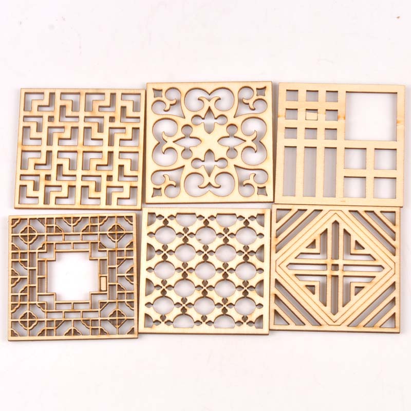 5Pcs/set Wood Handicraft hollo – Embellishments For Scrapbooking recenzja i cena
