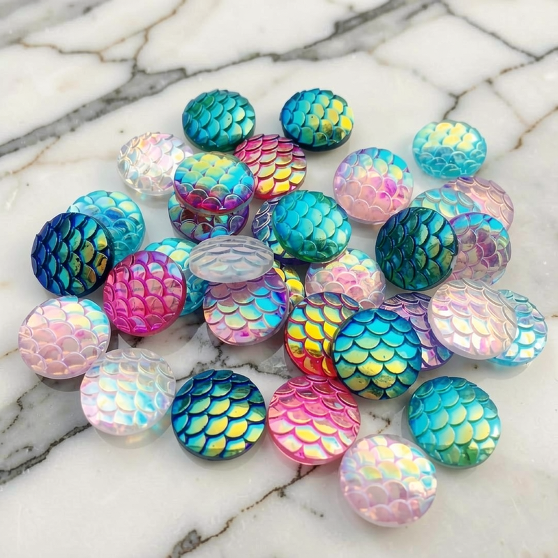 80pcs 12mm Mermaid Fish Scale  – Embellishment Glue Craft recenzja i cena