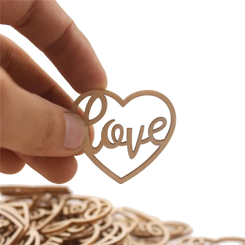 50pcs Heart Wooden Ornament He – Craft Embellishment recenzja i cena