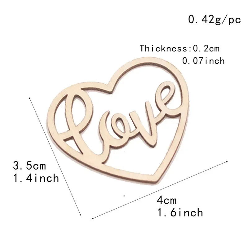 50pcs Heart Wooden Ornament He – Craft Embellishment recenzja i cena