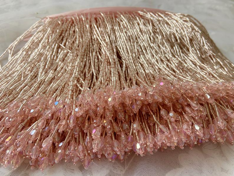1 Yard Green Bead Fringe Tasse – Beaded Trim Fringe recenzja i cena