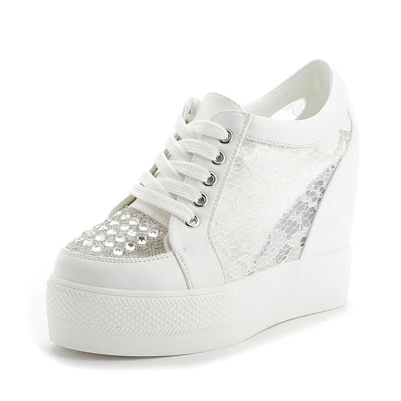 Fashion Sneakers Women Platfor – Crystal Mesh Fabric recenzja i cena
