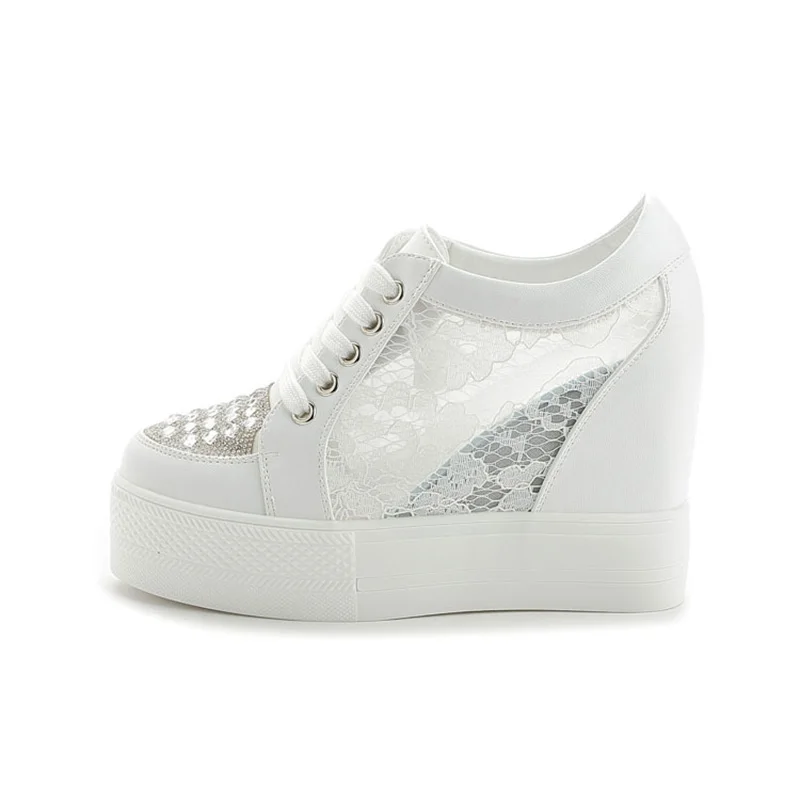 Fashion Sneakers Women Platfor – Crystal Mesh Fabric recenzja i cena