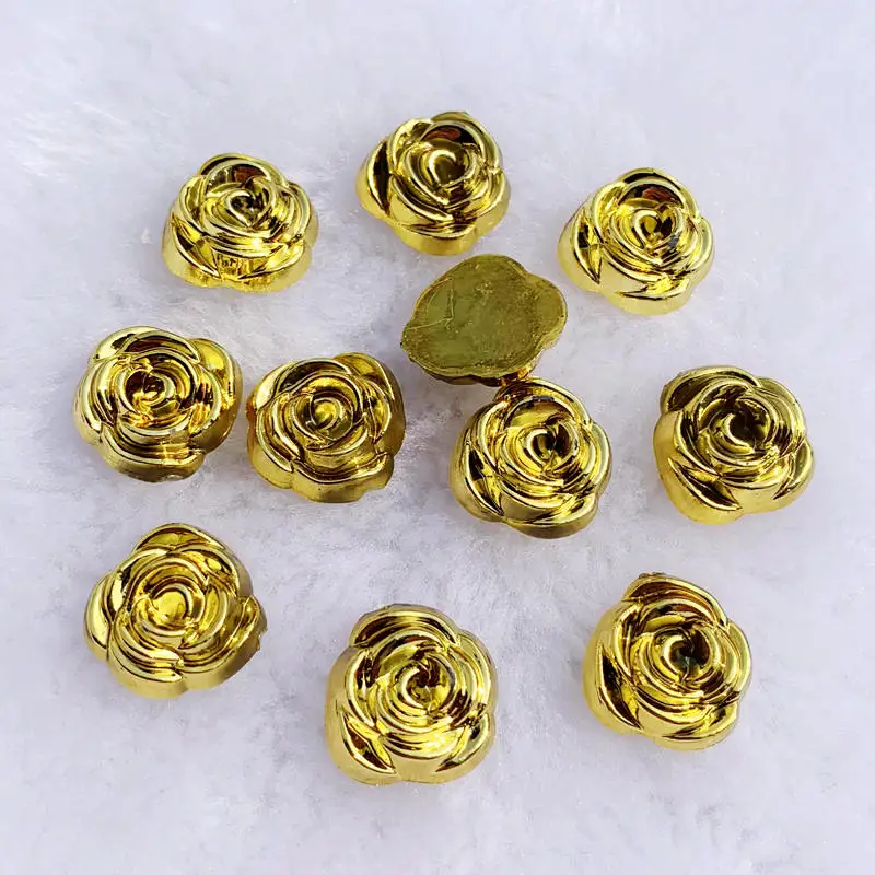 40pcs 14mm Gold Rose Flowers R – Embellishment Glue Craft recenzja i cena