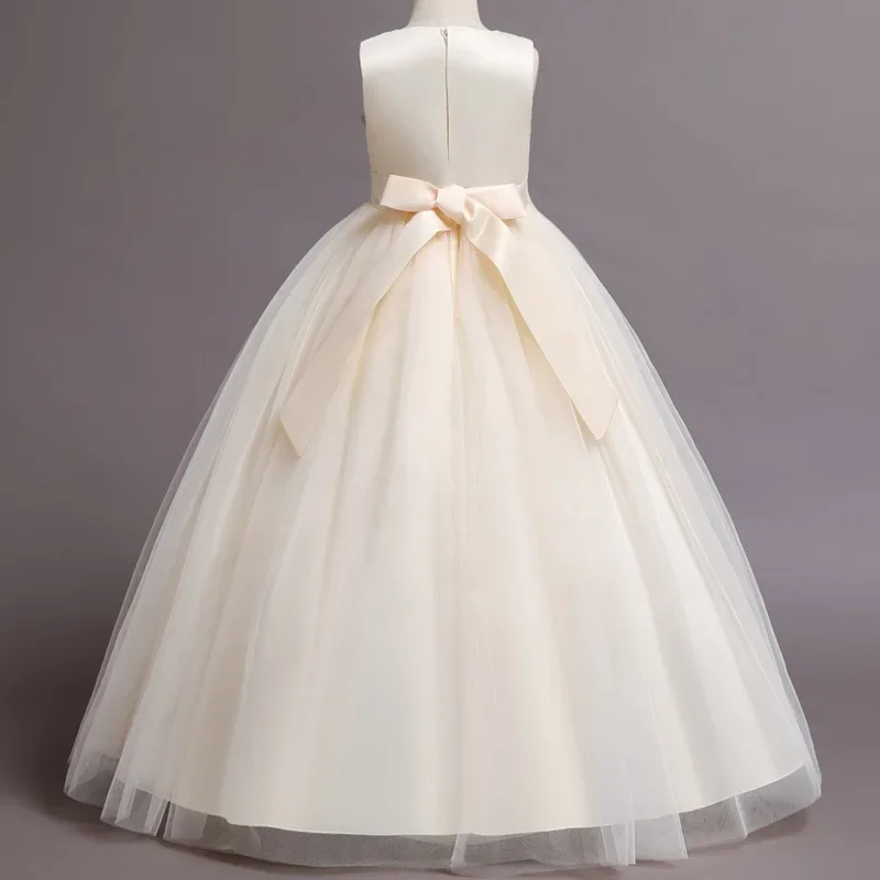 Fashion Bow Flower Girl Dresse – Lace Ribbon Trim recenzja i cena
