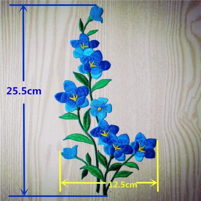 1/2pcs Nice Blue Flower Patch  – Applique Patch Flower recenzja i cena