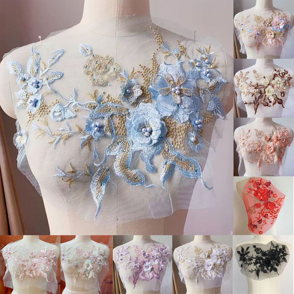 3D Flowers Beaded Lace Fabrics – Embellishments For Scrapbooking recenzja i cena