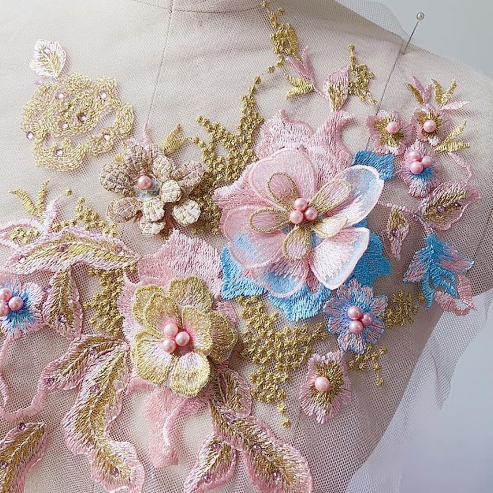 3D Flowers Beaded Lace Fabrics – Embellishments For Scrapbooking recenzja i cena