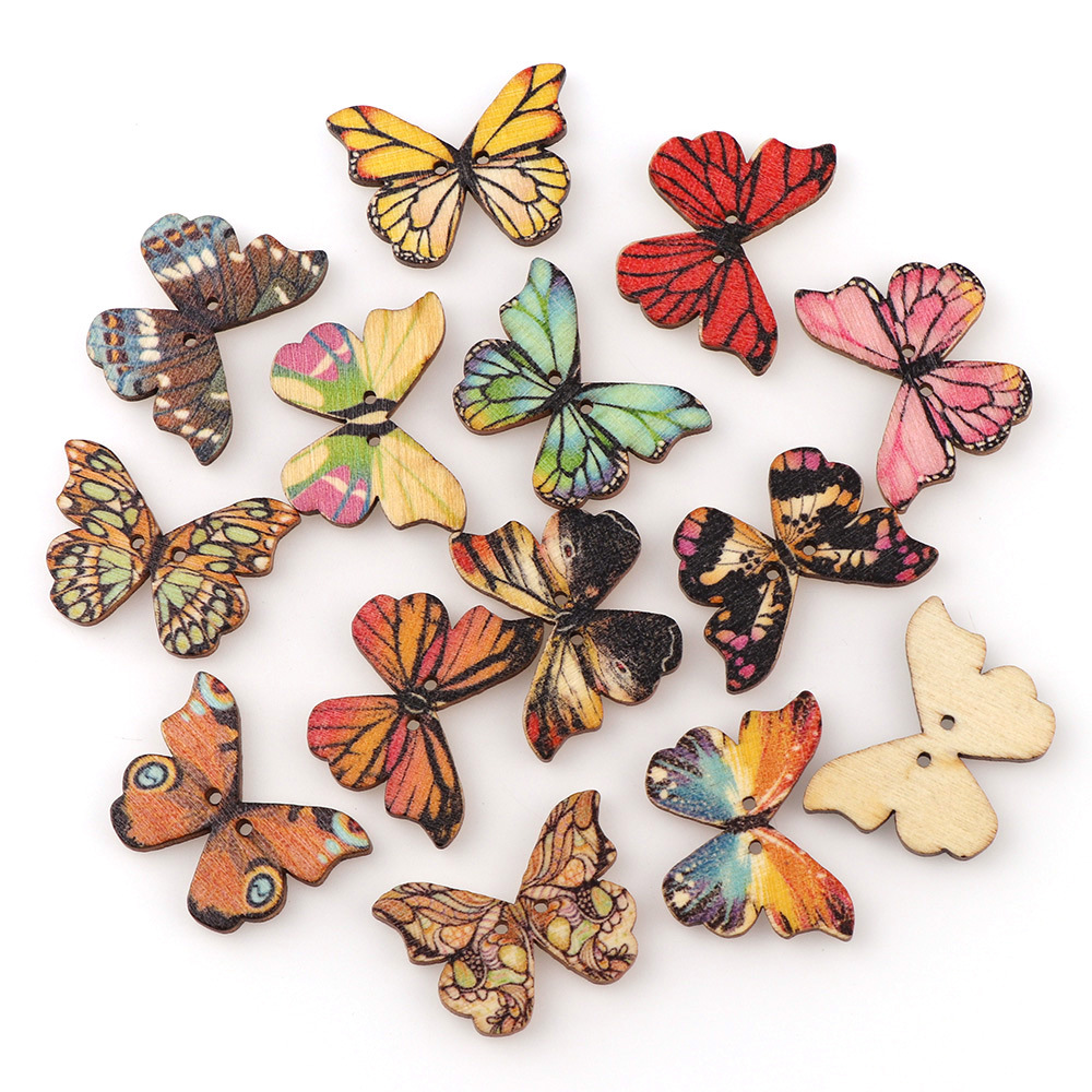 50pcs Butterfly wooden button  – Embellishments For Scrapbooking recenzja i cena