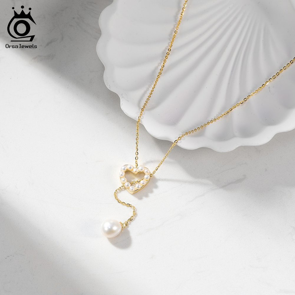 ORSA JEWELS S925 Love Heart Pe – Pearl Trim Chain recenzja i cena