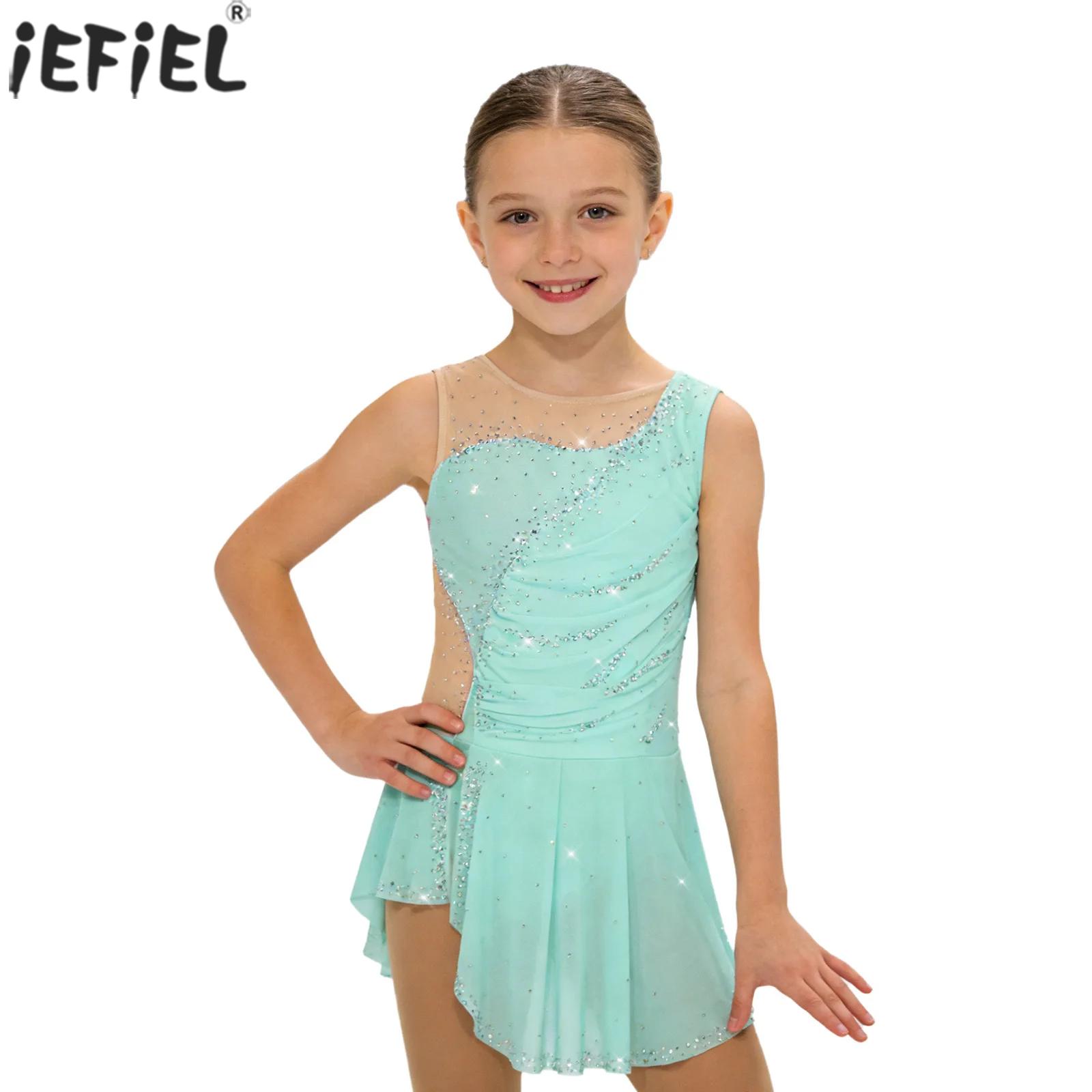 Kids Girls Figure Ice Skating  – Rhinestone Banding Trim recenzja i cena