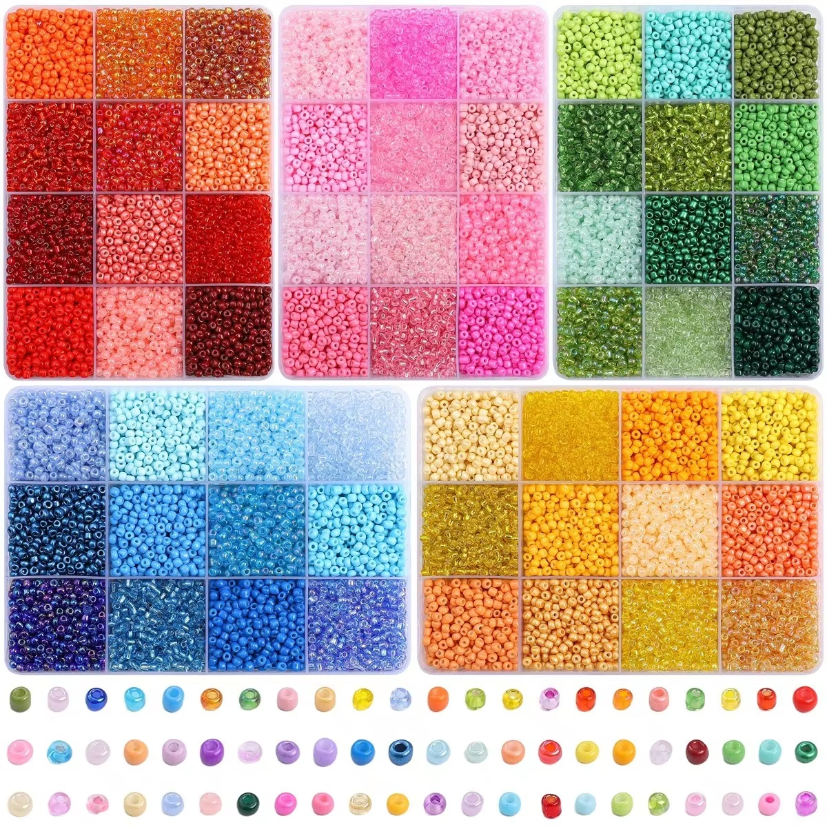3600pcs 3mm Glass Seed Beads,  – Craft Embellishment Storage recenzja i cena