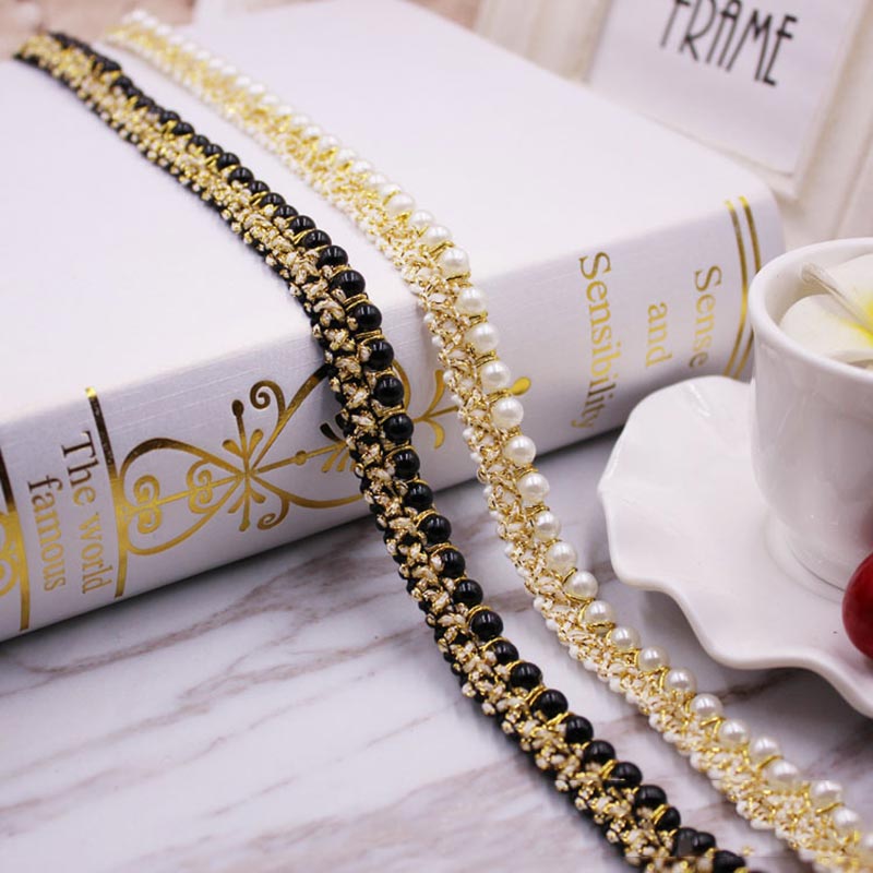 10yards DIY accessories Pearl  – Beaded Trim Fringe recenzja i cena