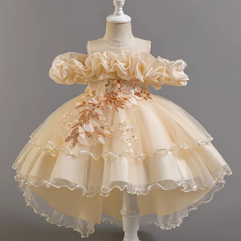 Fashion Flower Girl Dresses fo – Lace Ribbon Trim recenzja i cena