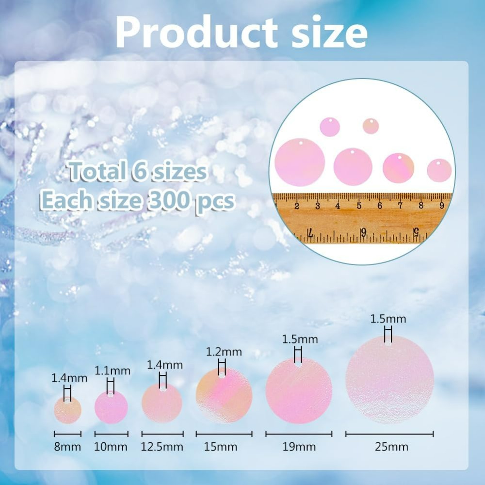 1800Pcs 6 Sizes Loose Sequin F – Embroidery Craft recenzja i cena