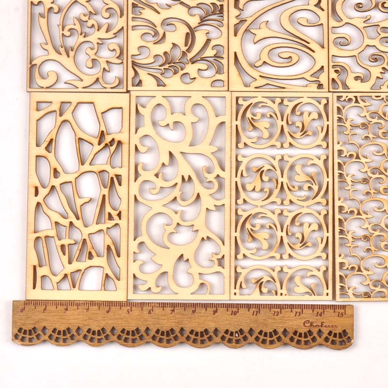 5Pcs Hollow Lace Wood Crafts F – Embellishments For Scrapbooking recenzja i cena