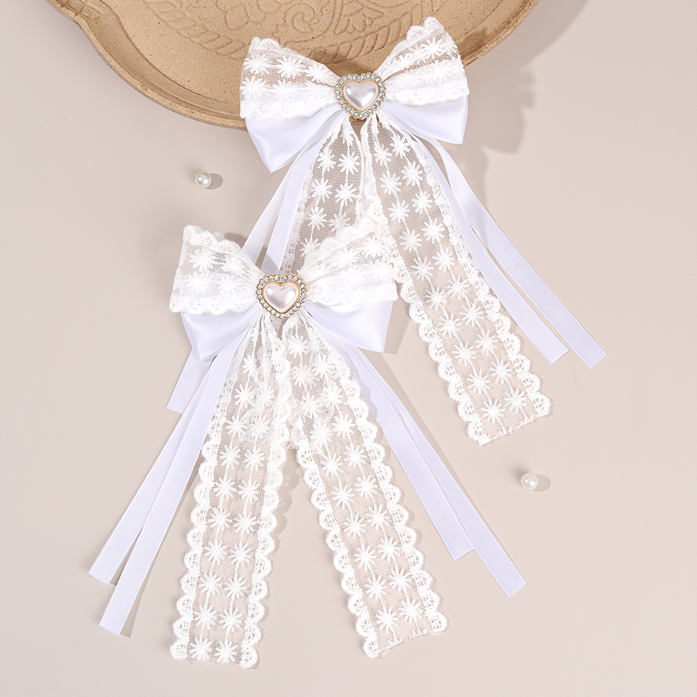 2Pcs Flower Lace Bow Hair Clip – Lace Ribbon Trim recenzja i cena
