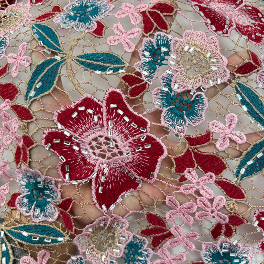 Elegant Guipure Cord Lace Fabr – Sew On Rhinestone recenzja i cena