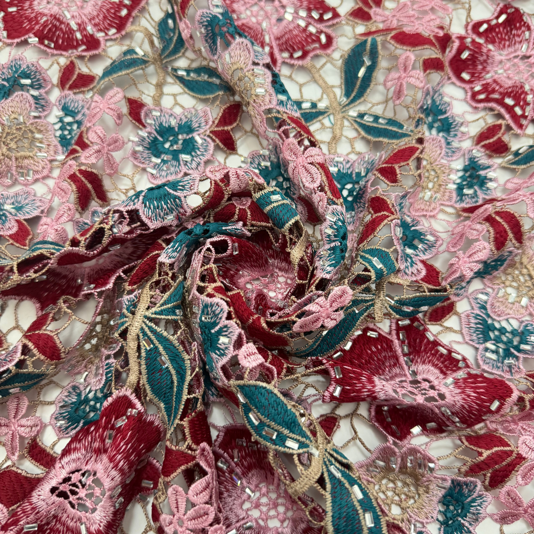 Elegant Guipure Cord Lace Fabr – Sew On Rhinestone recenzja i cena
