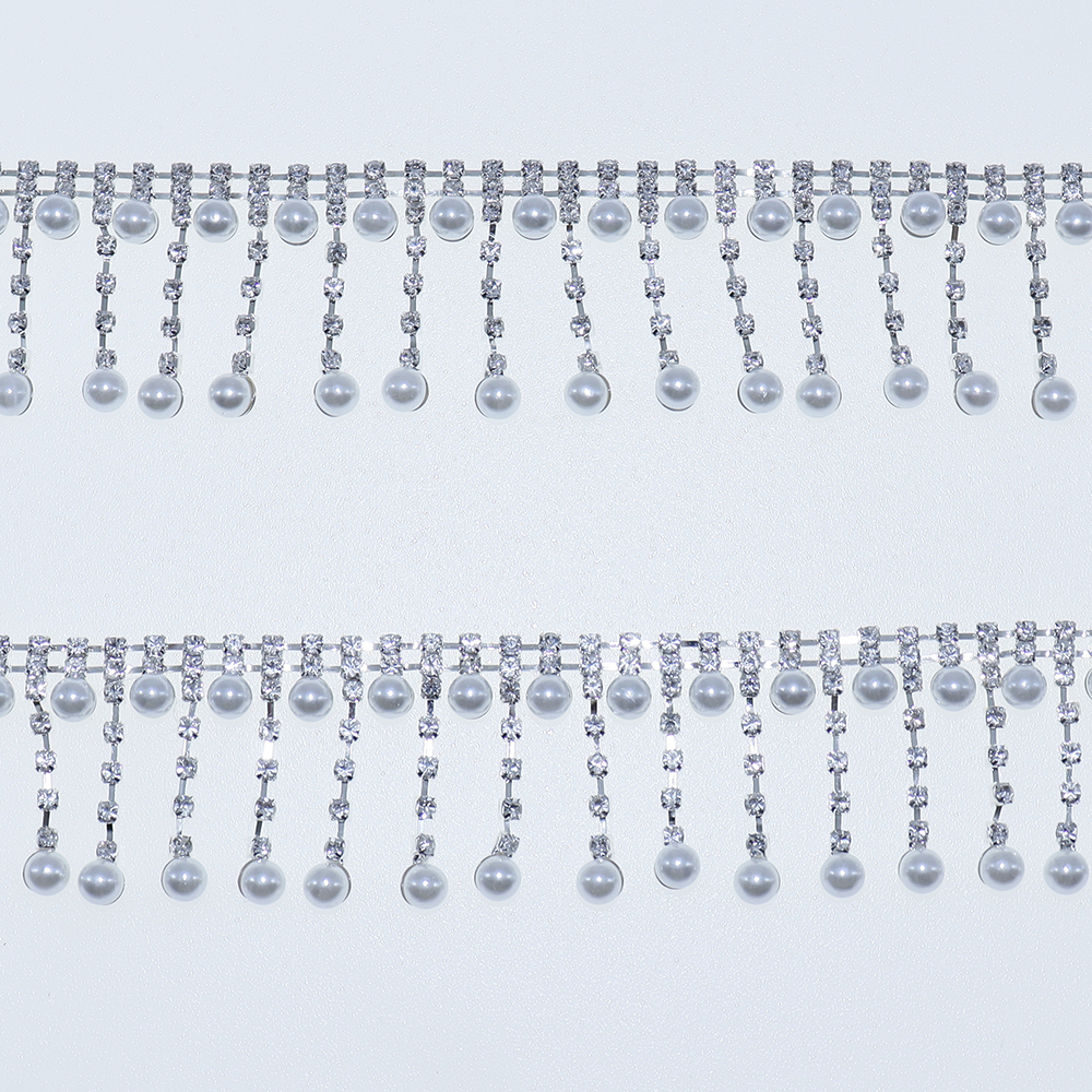 Crystal Rhinestone Pearl Trim  – Pearl Trim Chain recenzja i cena