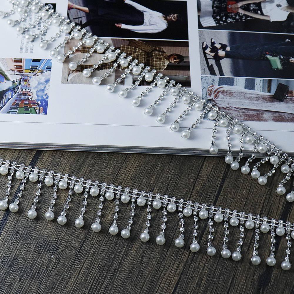 Crystal Rhinestone Pearl Trim  – Pearl Trim Chain recenzja i cena