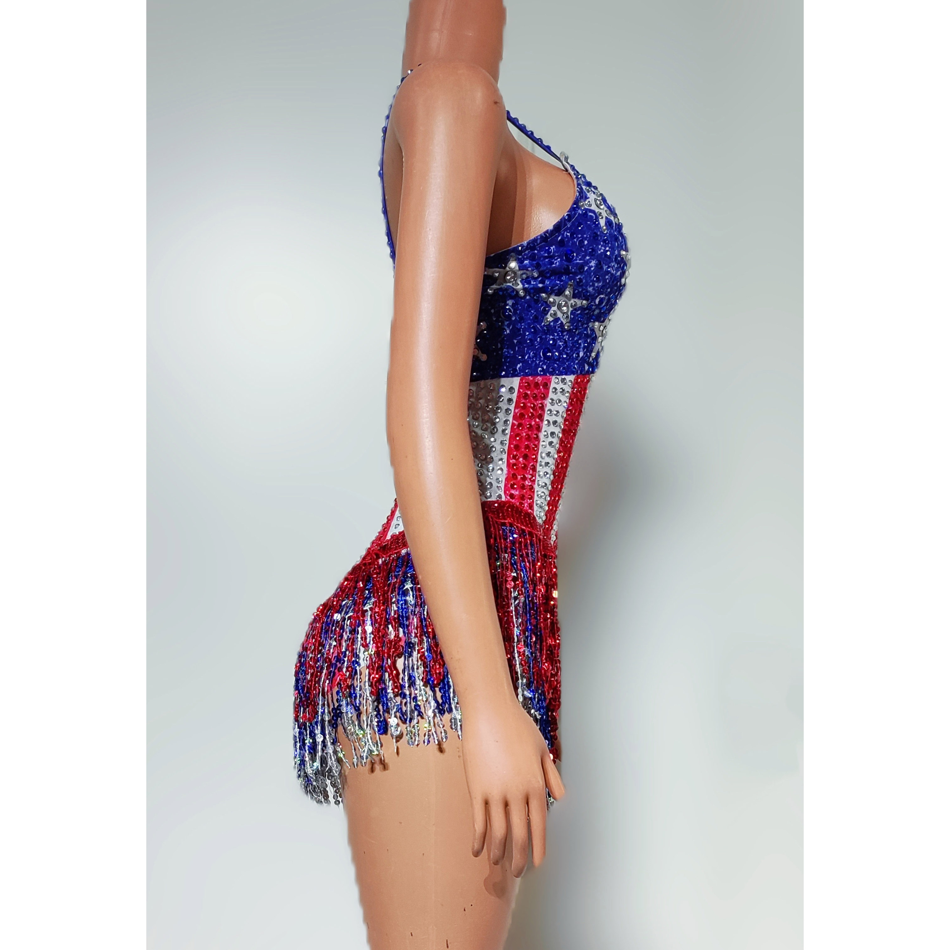 Dance Singer Costume Bar Night – Rhinestone Banding Trim recenzja i cena