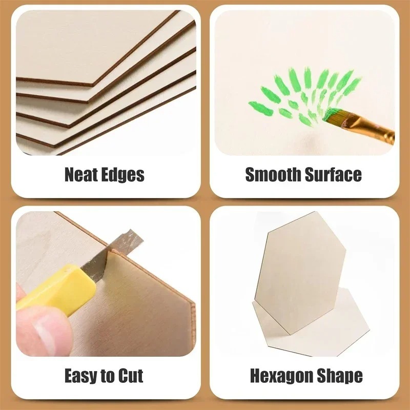 10-120mm Wooden Hexagon Blank  – Craft Embellishments recenzja i cena
