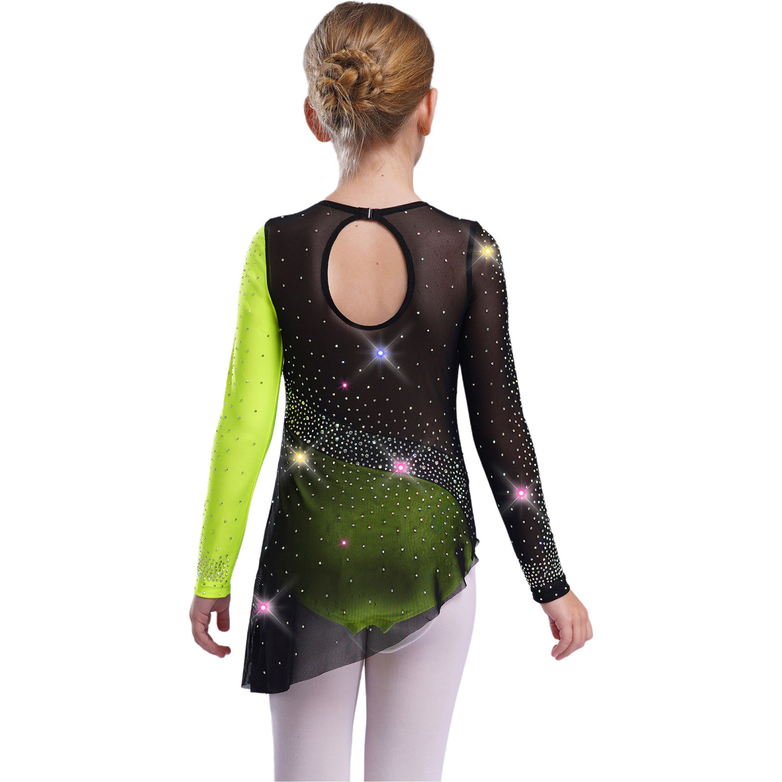 Kids Girls Ballet Leotard Dres – Rhinestone Banding Trim recenzja i cena