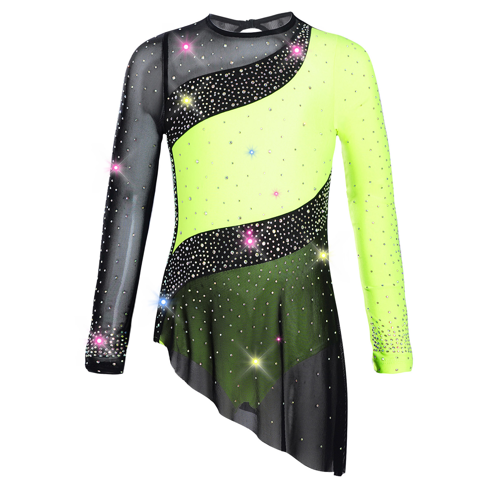 Kids Girls Ballet Leotard Dres – Rhinestone Banding Trim recenzja i cena