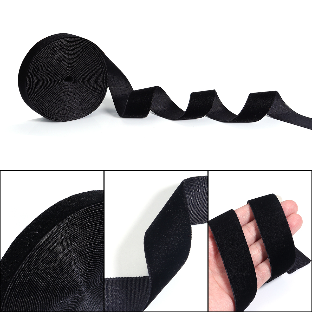 5-10Yards Black Velvet Ribbon  – Velvet Ribbon Roll recenzja i cena