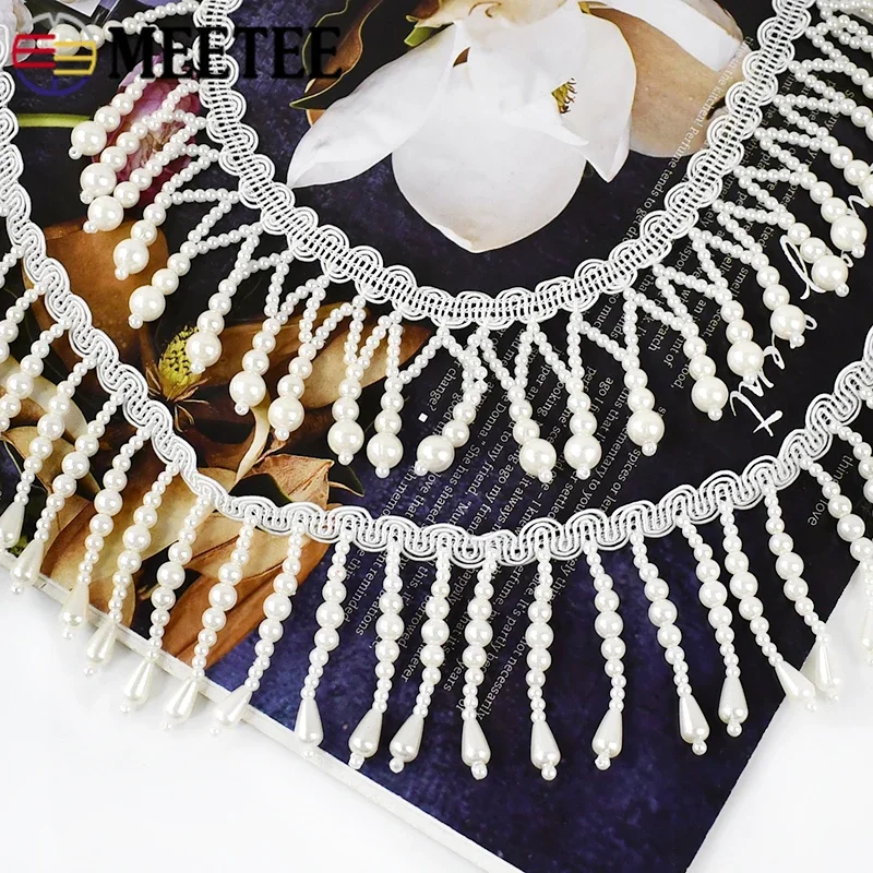 1/2Yards Pearl Beaded Tassel F – Beaded Trim Fringe recenzja i cena