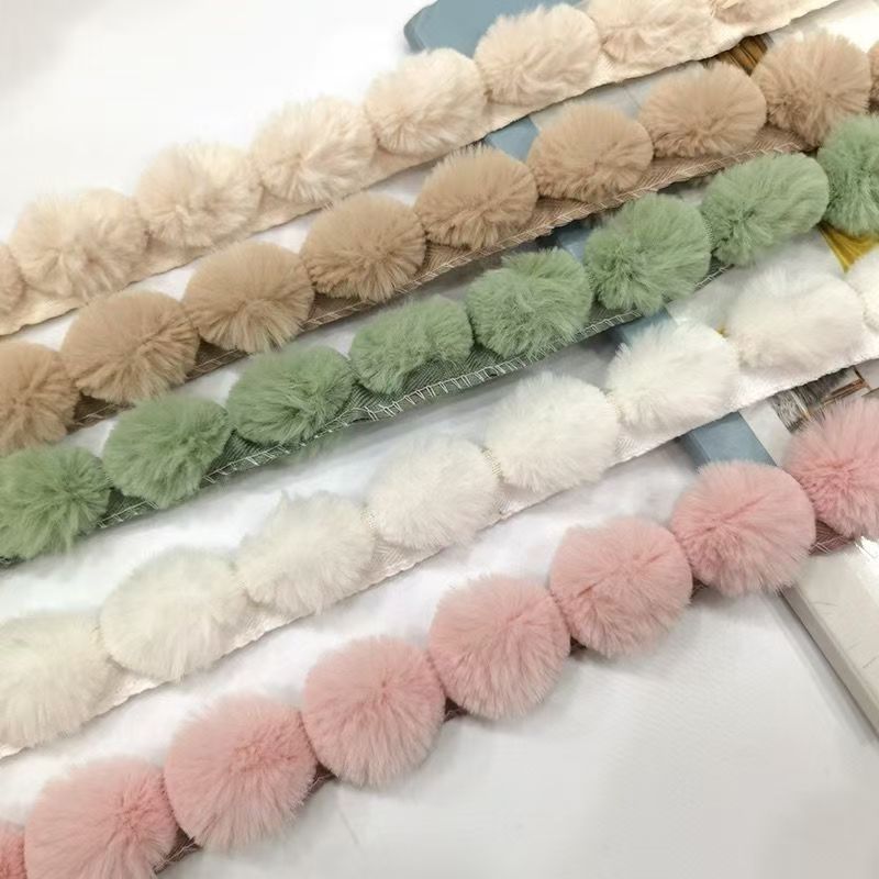3cm Faux Rabbit Fur Pom Pom Ba – Fringe Ribbon Sewing recenzja i cena